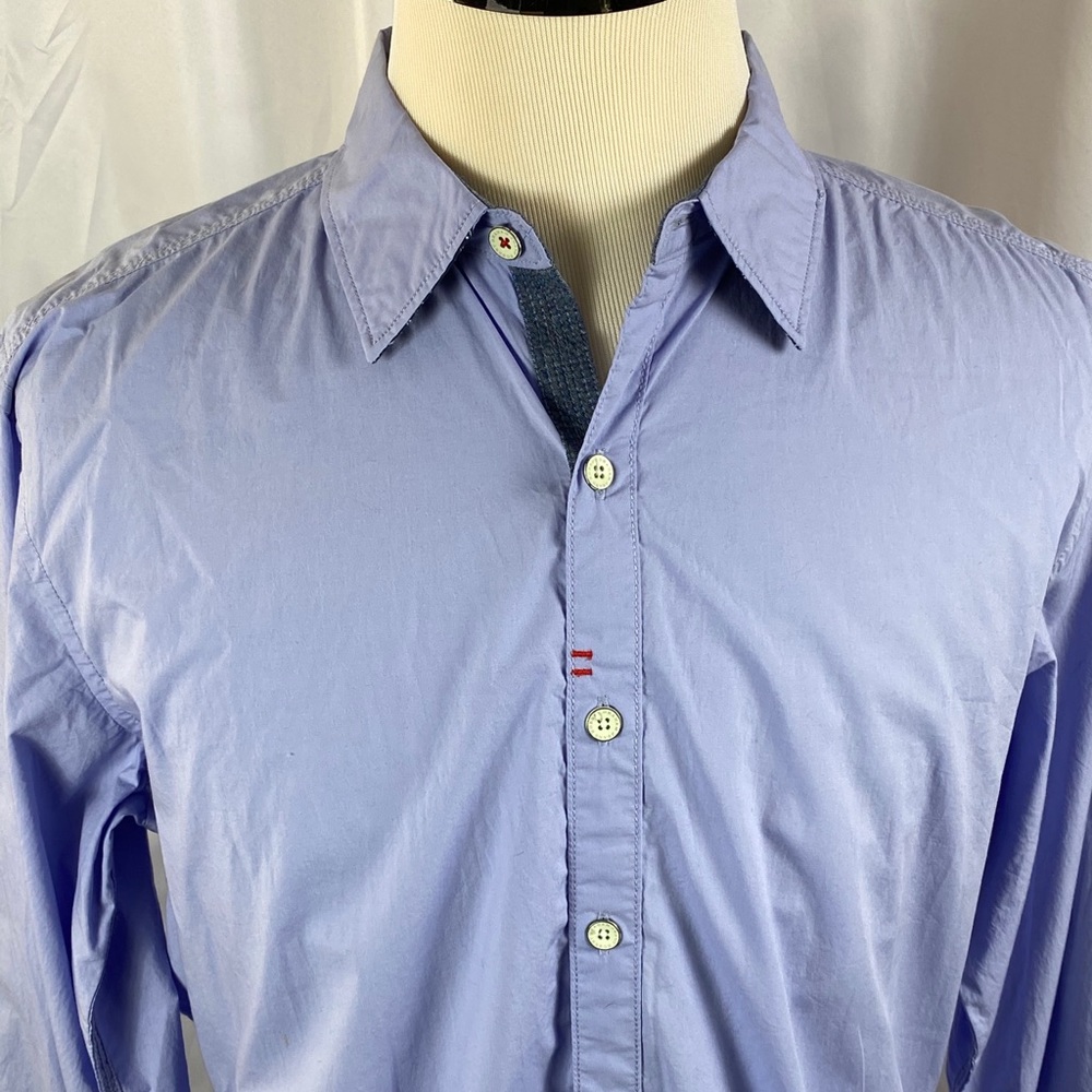 Robert Graham large blue button down shirt